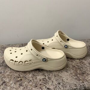 Beige / Tan Platform Crocs